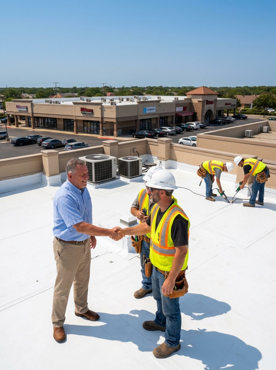Roger T., P91 Roofing customer in Spring, TX — Shopping Center