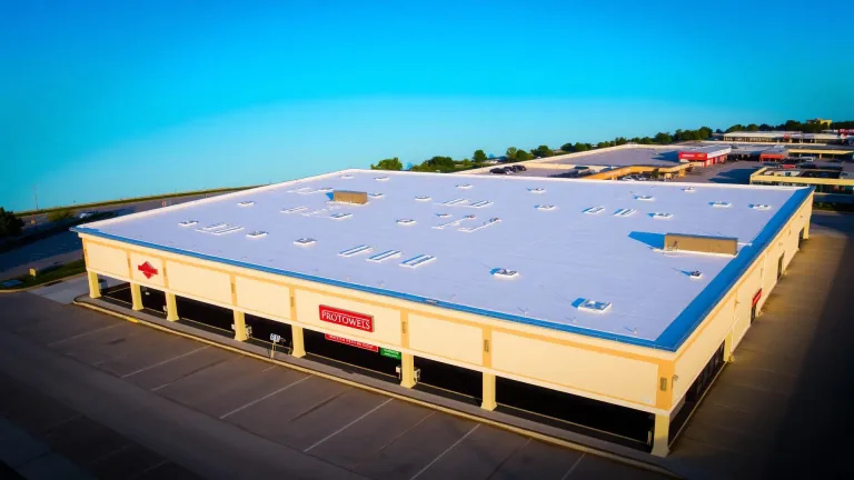 Commercial rooftop with HVAC units maintained by P91 Roofing