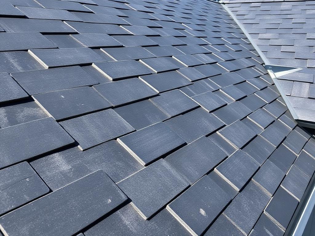 Synthetic slate & composite roof installation by P91 Roofing in Houston, TX